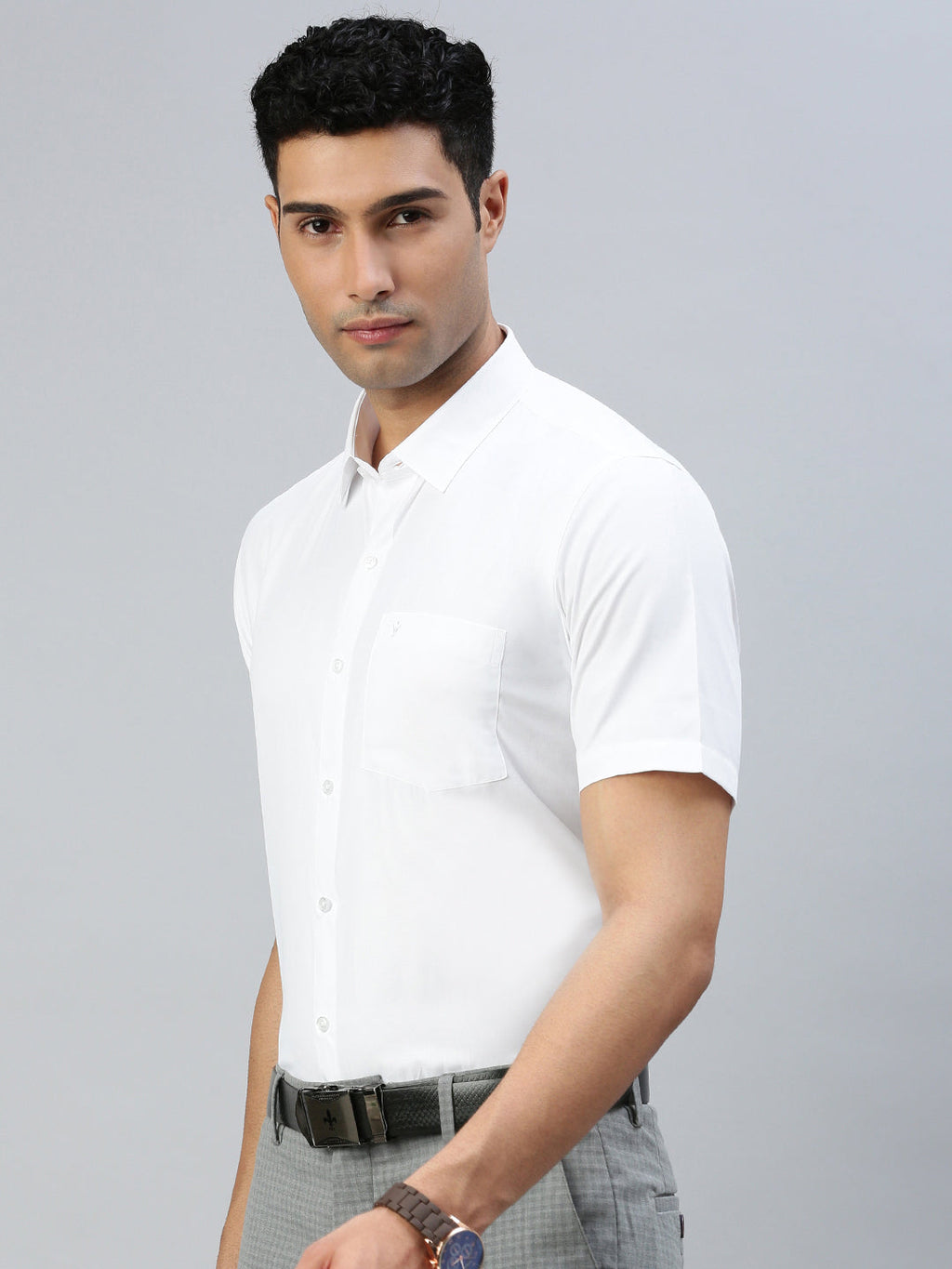Men Cotton Rich White Half Sleeves Shirt Wewin (2 Pcs Pack)